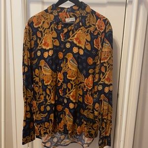 Zara Men’s Dress Shirt Mosaic Print SZ XL